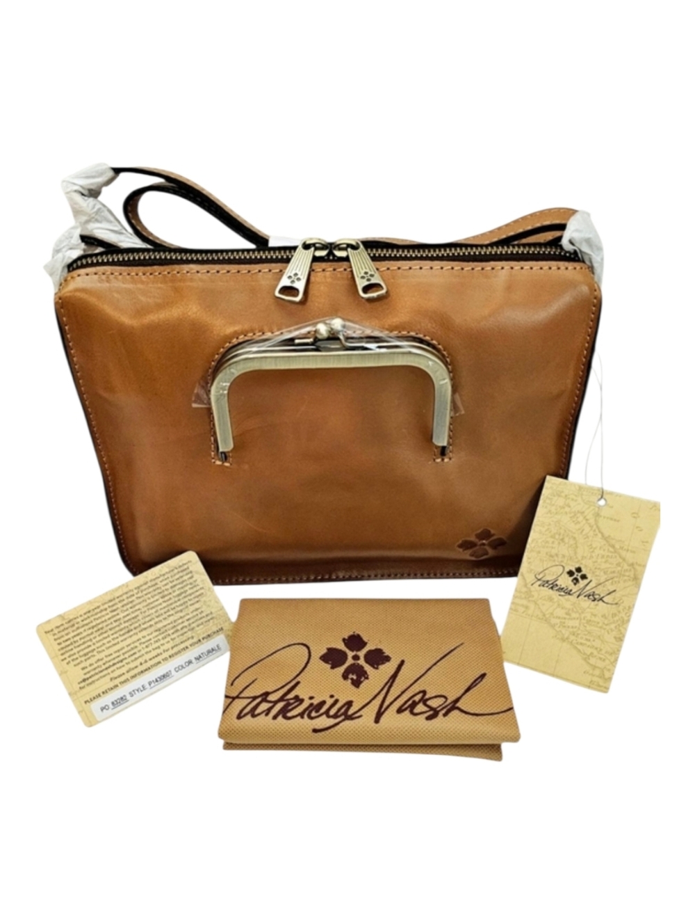 PATRICIA NASH Nazaire Framed Front Pocket Leather Crossbody